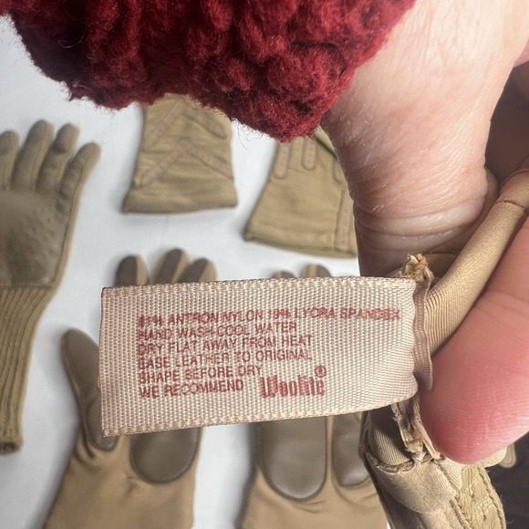 VTG Lot 5 Pair Gloves Isotoner by Aris Nylon Spandex Acrylic Brown Tan Knit - Picture 10 of 10